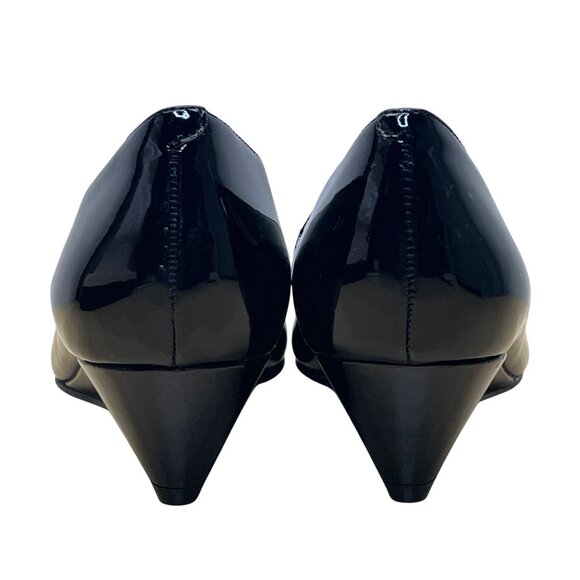 Bandolino Women’s Black Faux Patent Leather Yara Wedge Pumps Size 10M - Picture 5 of 11